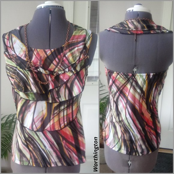 Worthington Halter Style Layered Ruffles B… - Picture 1 of 8